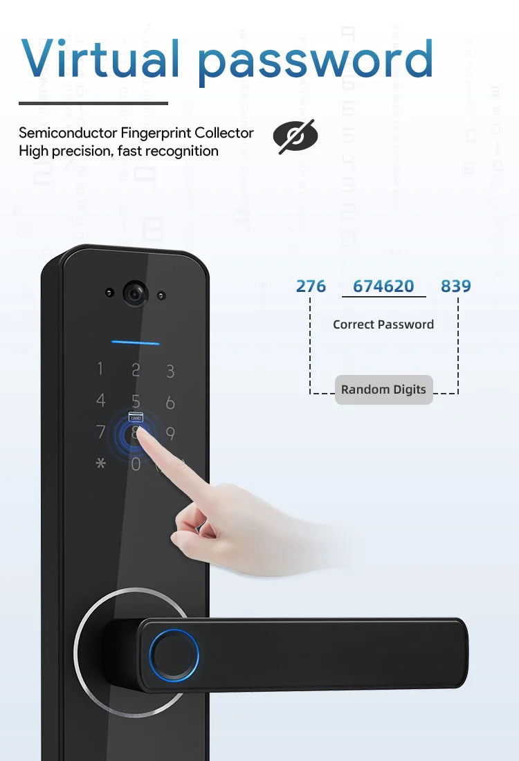 Security Residential Electronic Lock Serure De Porte Cerradura Inteligente Para Puerta Digital Tuya Smart Door Lock With Camera