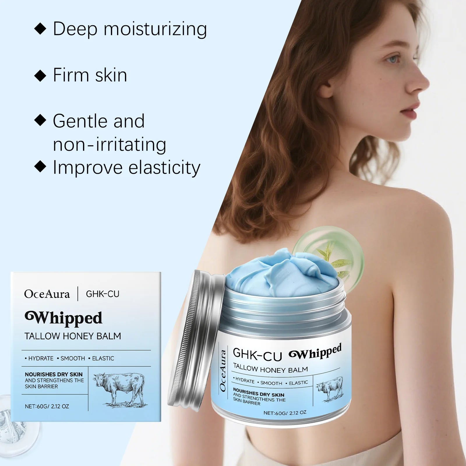 Whipped Beef Tallow And Honey Balm Moisturizing Beef Tallow Face Cream Body Lotion Grass Fed Grass Finished Face Cream Skin Care
