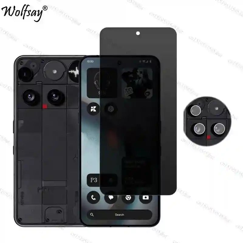 Nothing Phone 3 Privacy Screen Protector | Anti-Spy Tempered Glass AE 1 Glass and 1 Len Nothing Phone (3) Tidesmit