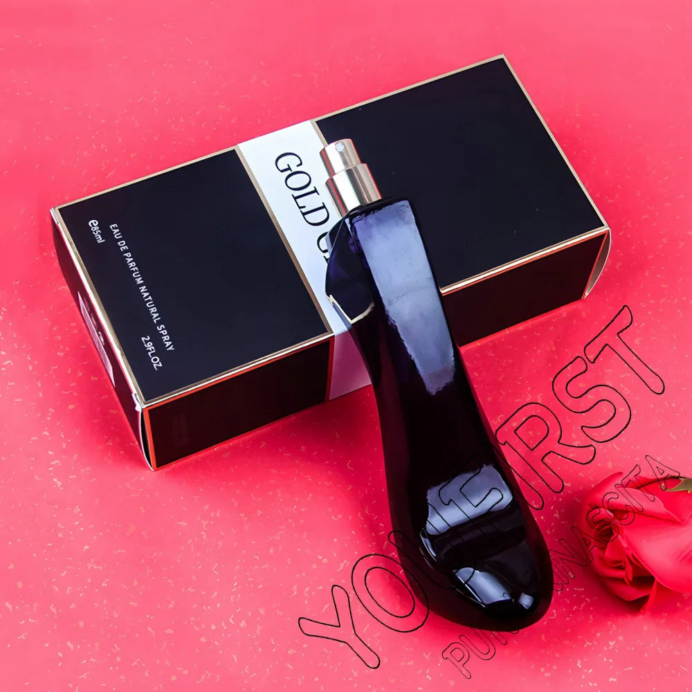 Gold Girl Eau de Parfum for women: 85ml floral scent in a luxury black high-heel stiletto bottle with gift box.