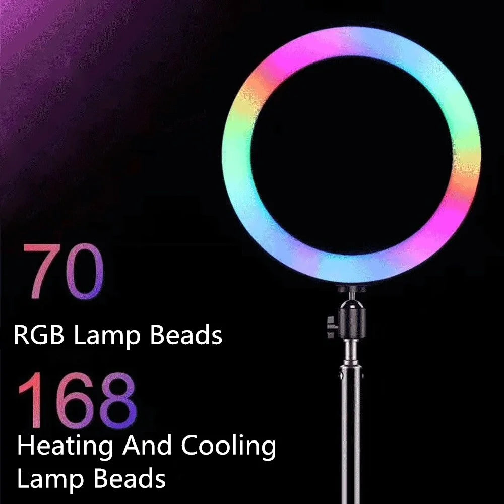 13 Inch RGB Ring Light with Tripod Stand - Adjustable LED Lighting Tidesmit