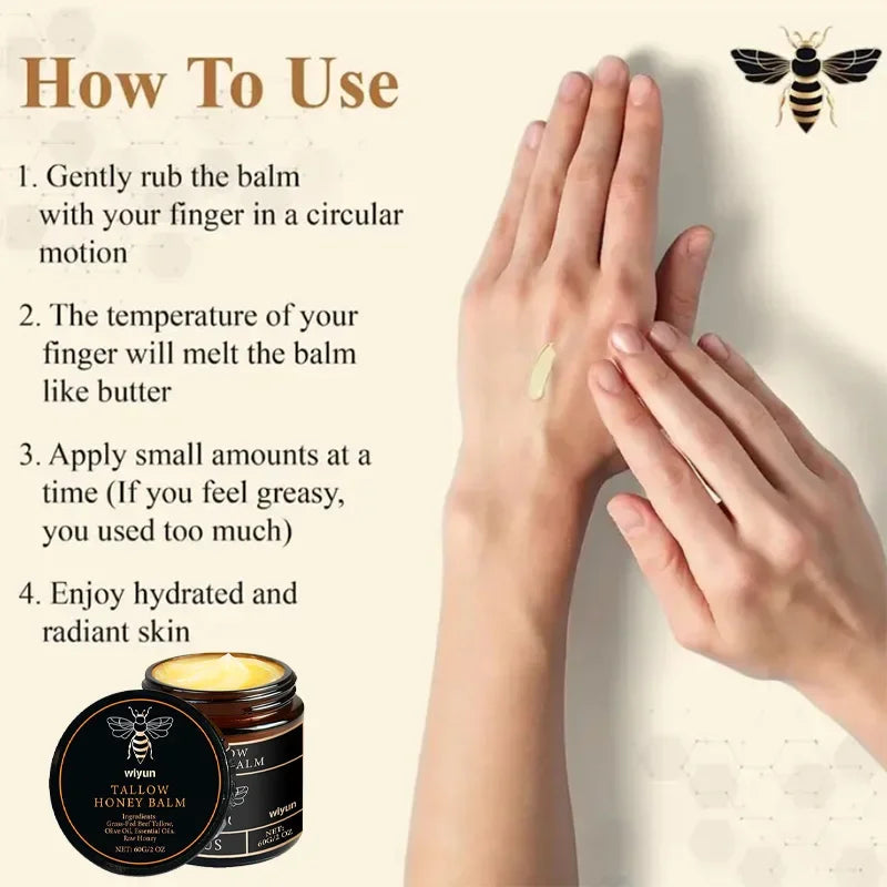 1/3/5pcs Beef Tallow Honey Cream Brand Facial Care Moisturizing Smooth Skin Light Non-greasy Cream Gentle Hydrating Moisturizer
