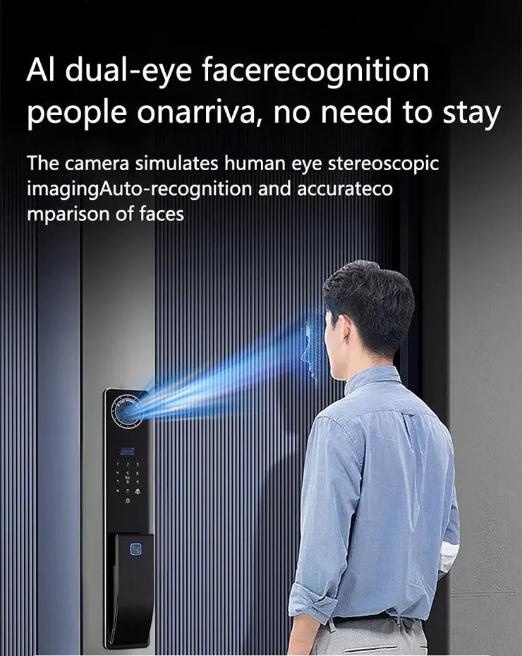Outdoor Waterproof Lock Wifi Tuya APP Remote Voice Intercom Electronic Door Lock Face Fingerprint Smart Door Lock With Camera