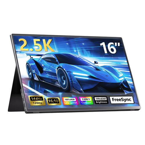16" 2.5K 165hz 144hz Portable Monitor 1920*1200 16:10 100%sRGB 450Cd/m² Travel Gaming Display for Laptop Switch ps4 ps5 Xbox