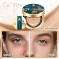 N12 Natural Beige cushion foundation in a decorative teal compact with a matching applicator puff for skin coverage.