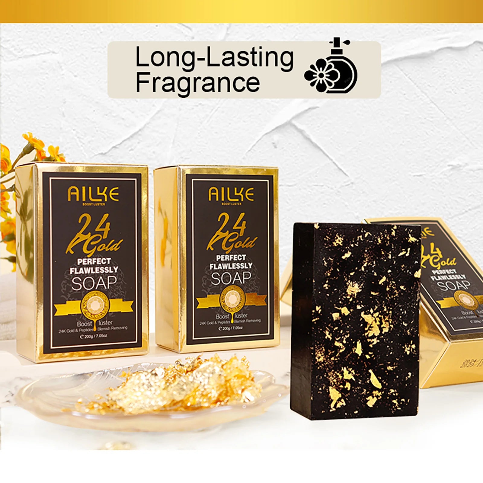 AILKE 24K Glod Flawlessly Skin Care Set, Whitening, Reduce Dark Spots, Pigmentation, Wrinkles, Moisturize, For All Skin Types