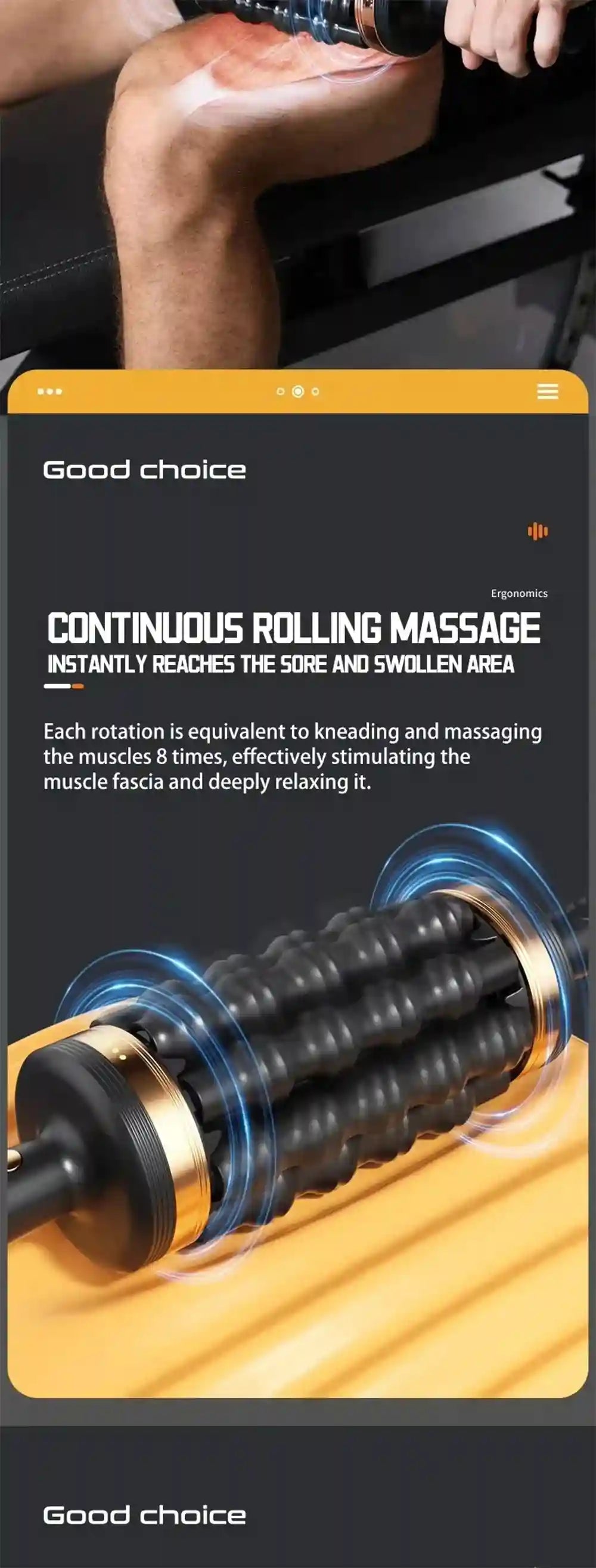 Electric Massager for Deep Muscle Relief - Rechargeable Wellness Device Massage Roller Tidesmit