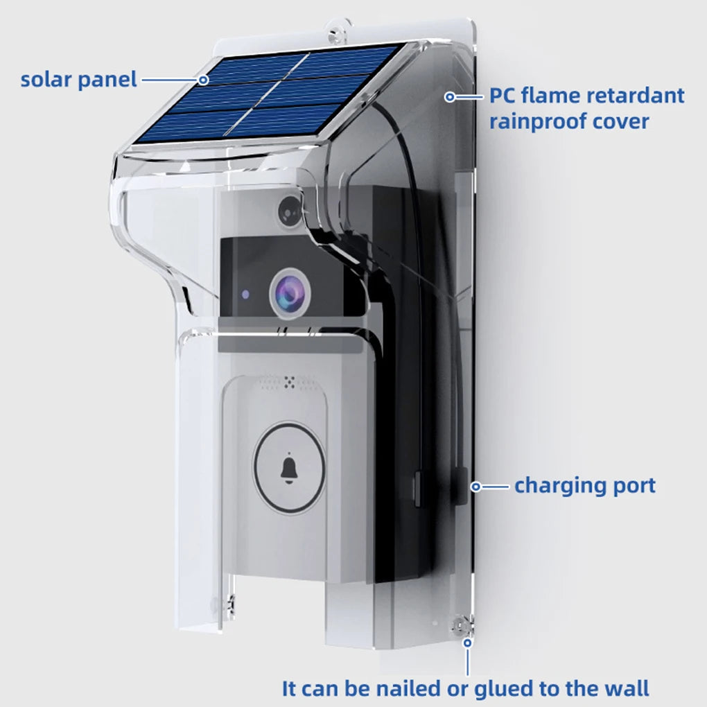 Wifivisual Doorbell Bell Camera Wireless Solar Charging Waterproof Night Vision Smart Home HD Doorbell Two-Way Intercom Voice