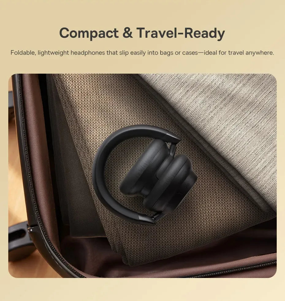 Tidesmit Wireless Noise Cancelling Headphones - 80H Playtime Hi-Res Audio Tidesmit