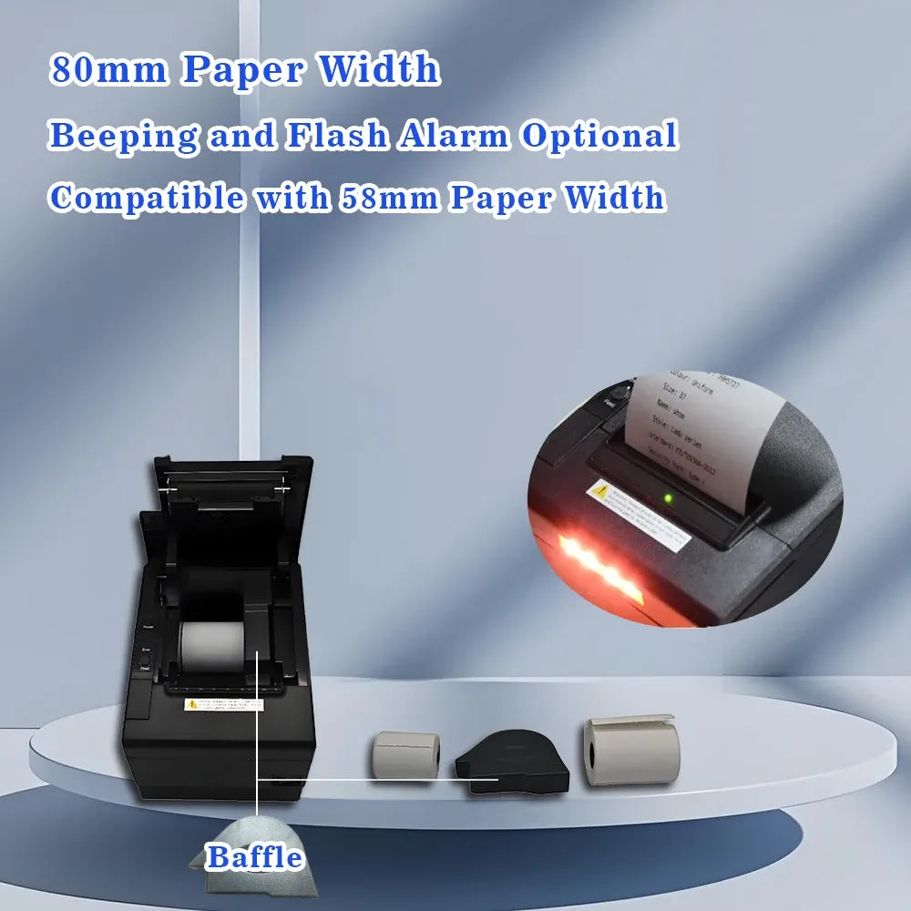 Hot Sale 80mm Thermal POS Receipt Barcode QR Code Printer for Retail Bill Invoice Printing Machine with Cash Drawer