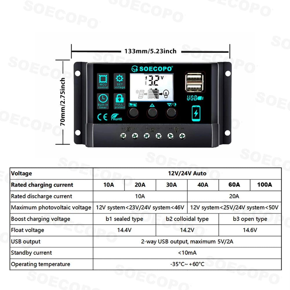 6000W Inverter & Solar System Complete Kit 12V To 110V/220V 100A Controller 300W Panel Off-Grid System for Home/Camping Backup