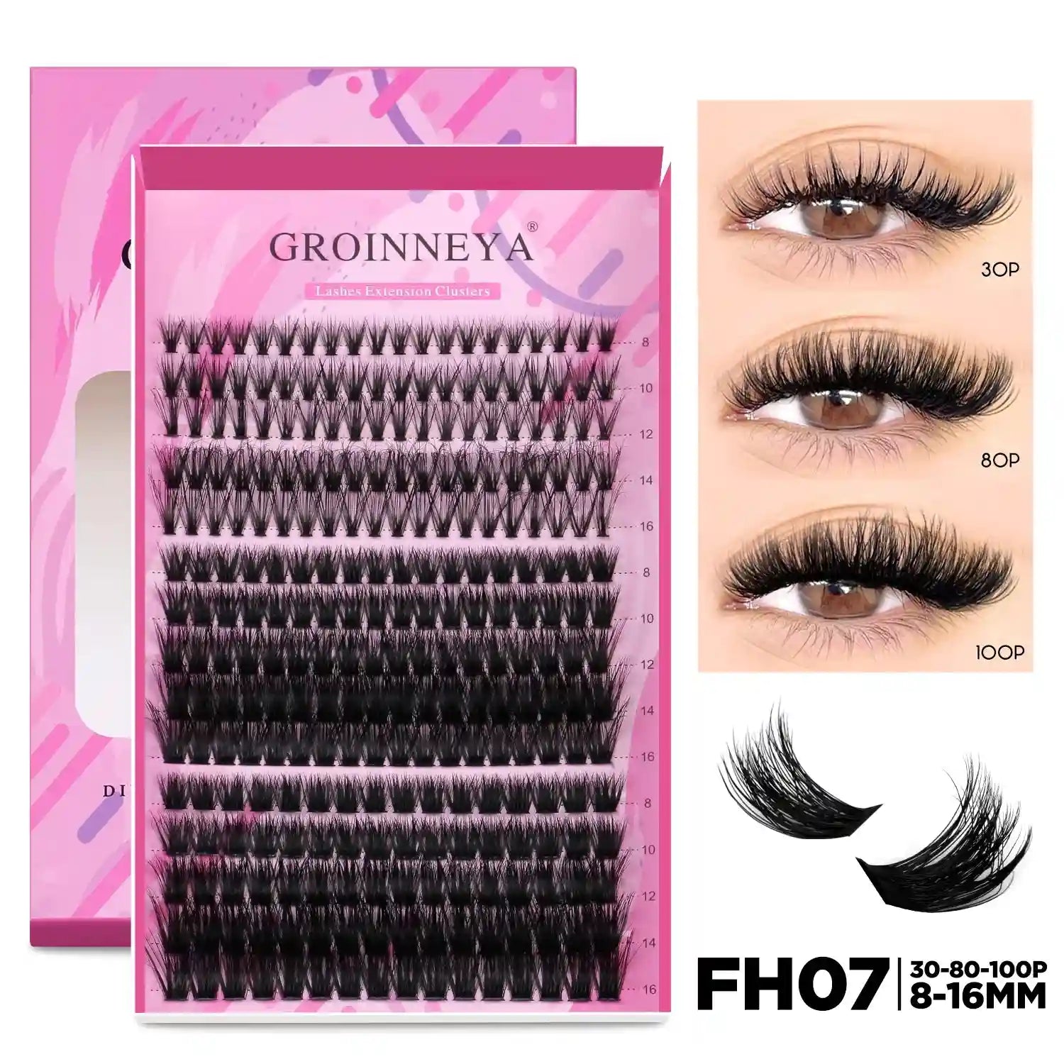 DIY Lash Extension Kit with Bond and Seal - Pro Cluster Set Lip Care Lash-FH07 Tidesmit