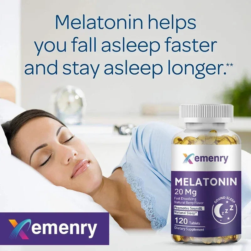 Melatonin Capsules - Sleep Dietary Supplement, to Promote Sleep Quality, Help Deep Sleep