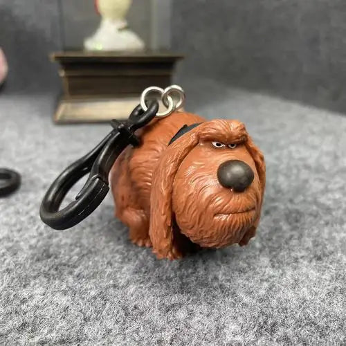 Cute brown Duke dog keychain from Secret Life of Pets, durable toy figure, perfect movie-themed gift for fans.