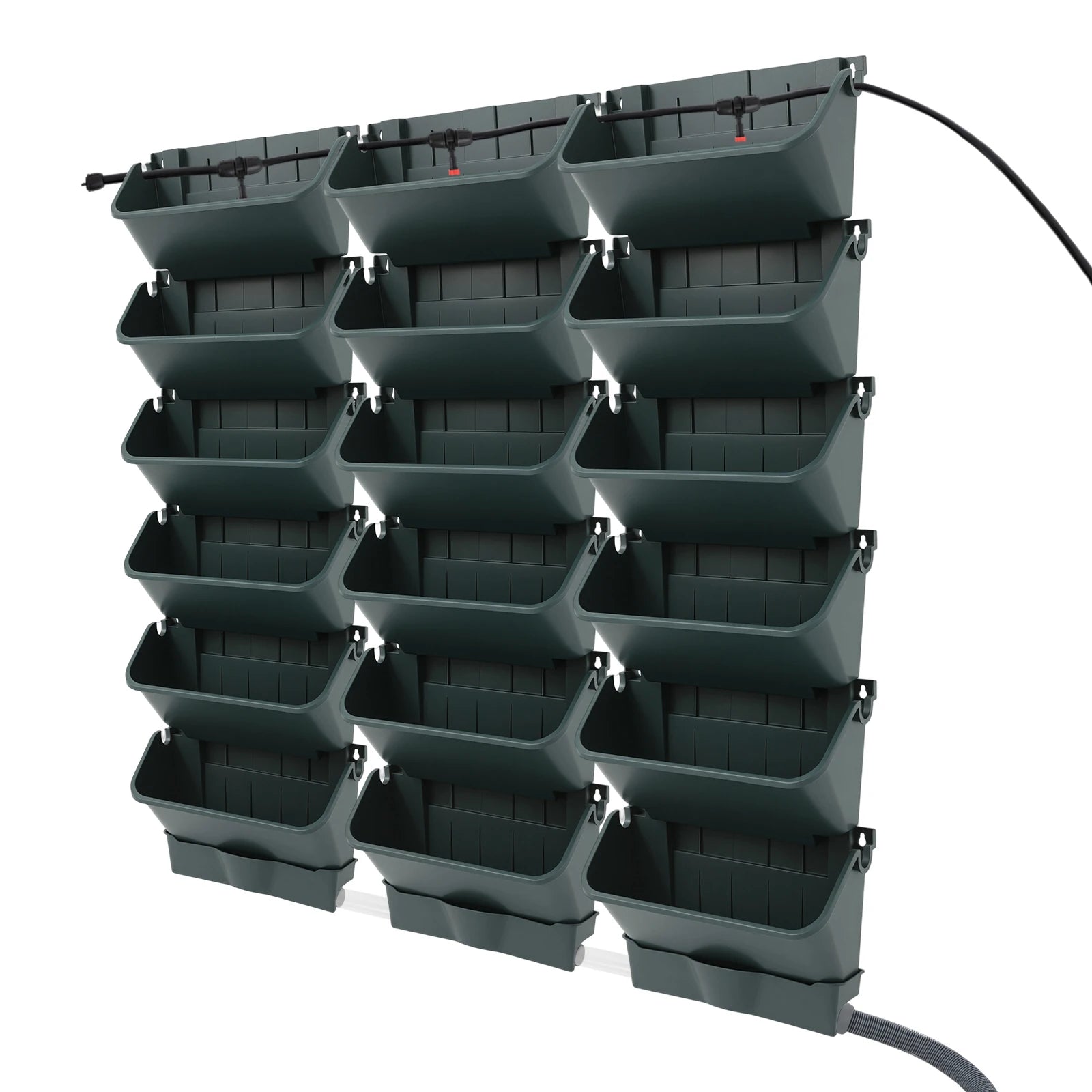 Automatic Self Watering Hanging Planter with Timer, 18 Pots Vertical Wall Garden System, Smart Drip Irrigation Kit for Indoor Outdoor Plants, Space Saving Wall Mounted Planter for Herbs Flowers Vegetables
