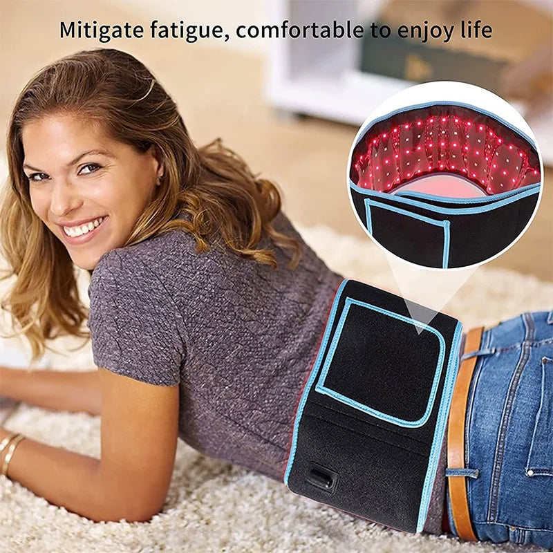 Red ＆Infrared LED Light Therapy Belt 850nm 660nm Back Pain Relief Wrap Burn Fat Wrap Slimming Machine Waist Heat Pad Full Body