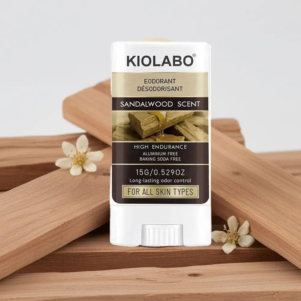 Tidesmit Sandalwood Scent solid deodorant stick provides long-lasting anti-sweat protection and odor control.