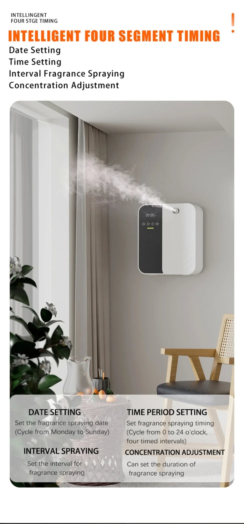 Aroma Diffuser Waterless Diffuser 1000m³ Electric Scent Machine Smell Perfume Essential Oils Air Freshener essential oil machine
