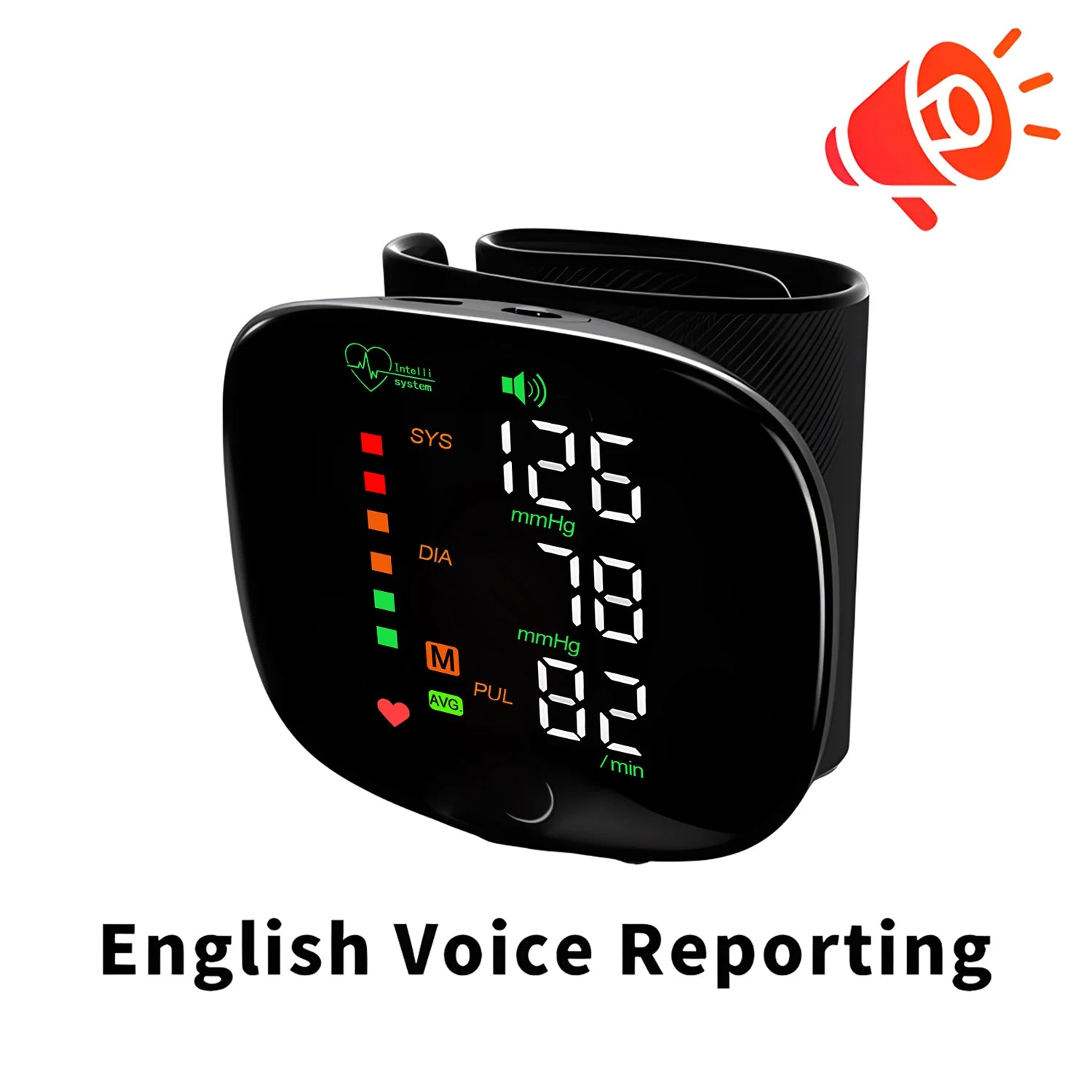 Rechargeable Wrist Blood Pressure Monitor Medical Tensiometro Health Sphygmomanometer Tonometer Heart Rate USB LED Display