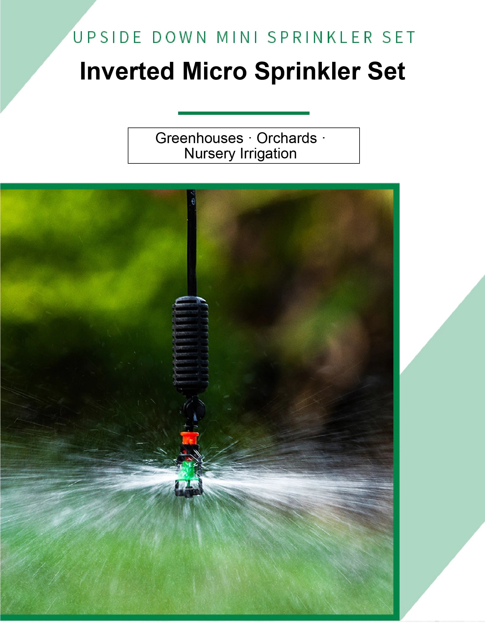 Inverted Micro Sprinkler Nozzle Set 360 Rotating Misting Spray Irrigation Sprayer Cooling Dust Garden Greenhouse