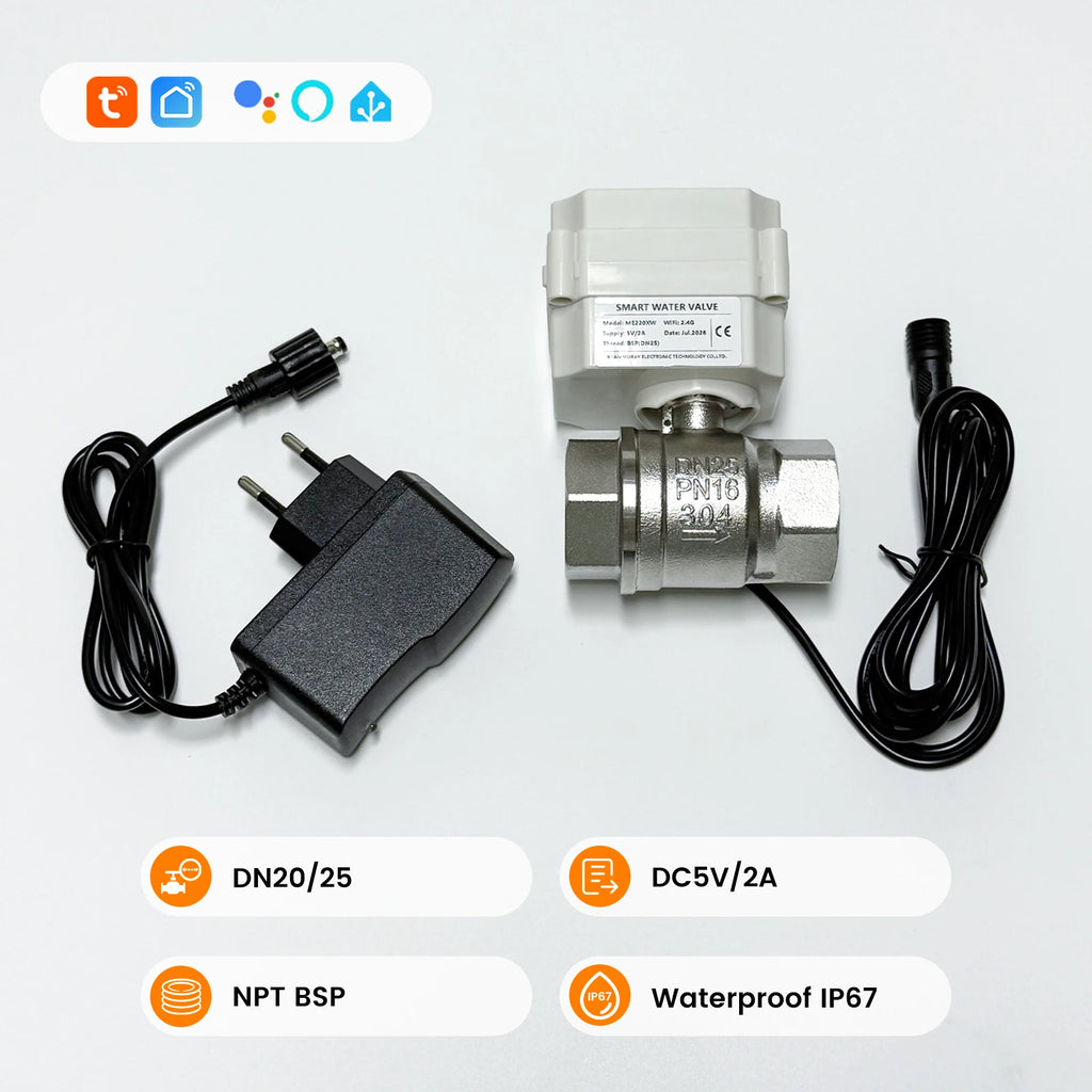 Intelligent Wifi Water Valve IP67 Suitable For Gardens Ponds And Greenhouses Compatible With Smart Life  Alexa and Google Home