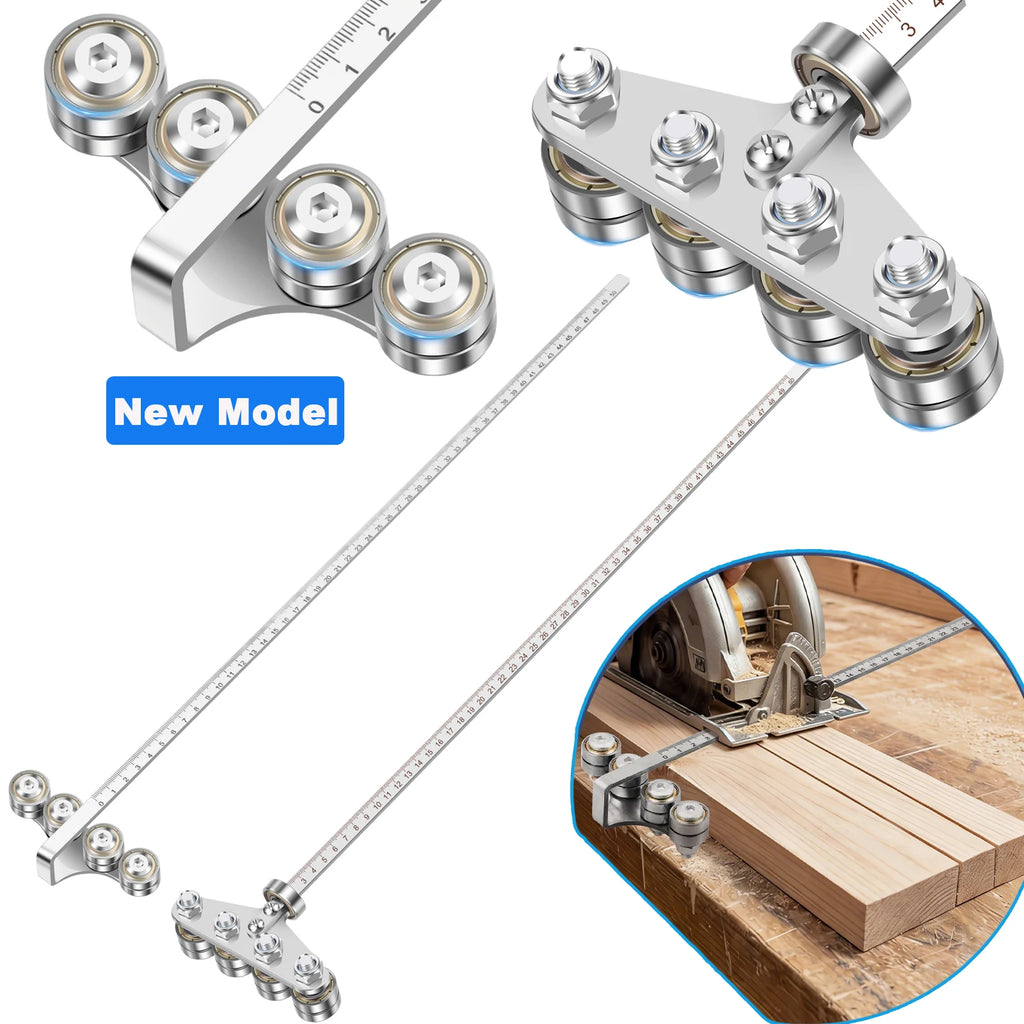 Circular Saw Guide Rail 0-50cm Stainless Steel Adjustable Straight Cut Guide Adjustable Durable for DIY, Carpentry Precision Cut