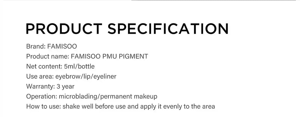 Permanent Makeup Pigment 5ml | Professional PMU Lip & Brow Ink Permanent Makeup Machines Tidesmit