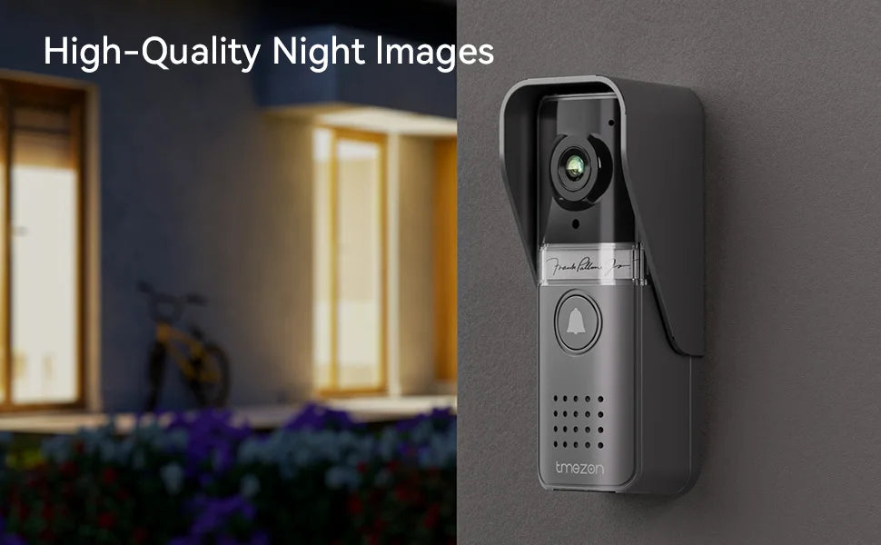 TMEZON V20 4-Wire Connected Video Intercom Kit with 7 Inch Colour Screen, Video Door Phone for a Family, Street Turntable, Camera Doorbell