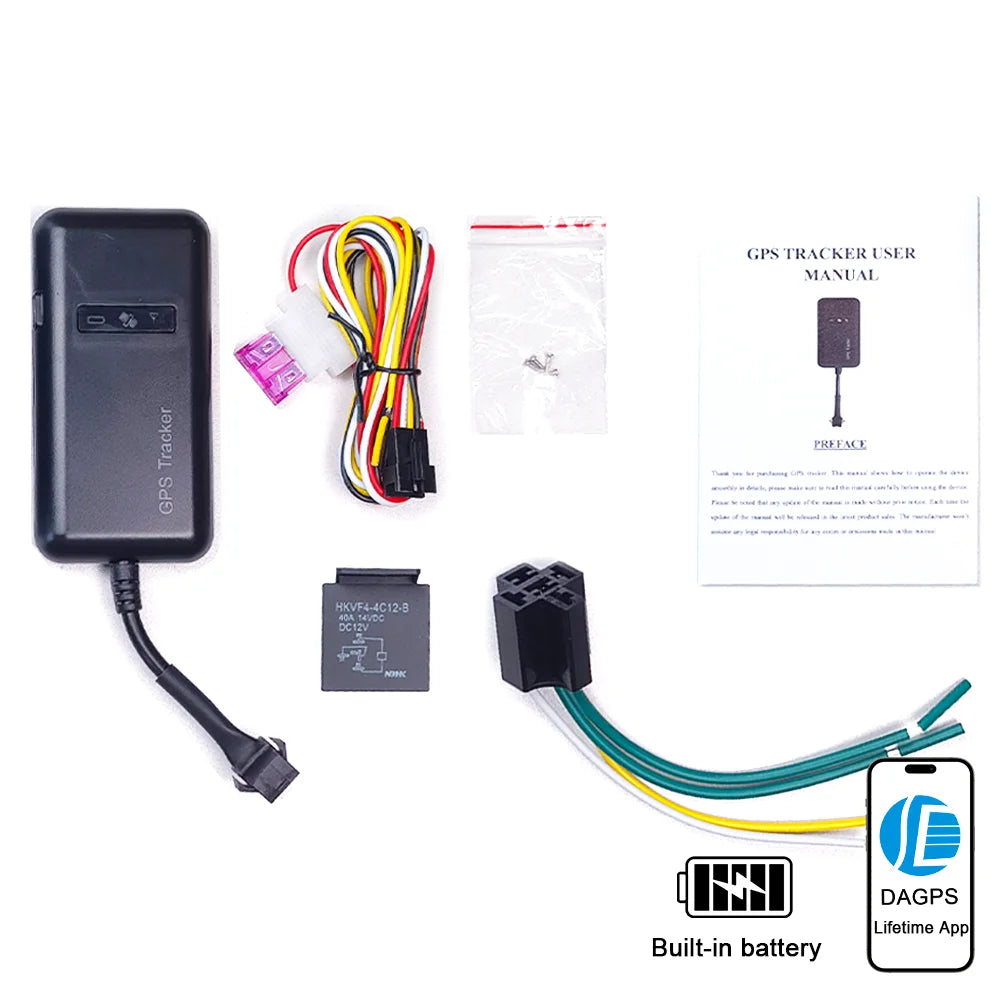 DAGPS Tracker for Vehicle TK110/GT02D 4pin Motocycle Car GPS Tracker Oil-Cut Stop Engine ACC Alarm with Sleep Save Battery GPRS.
