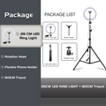 10-Inch LED Ring Light with Adjustable Tripod Stand for Content Creation 10in Ring BK160cm Tidesmit