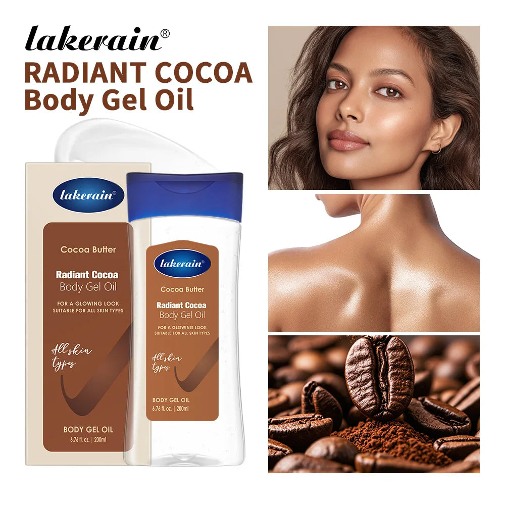 Turmeric Cocoa Glow Body Gel Oil Moisturizing & Smoothing Body Skin Vitamin C Vitamin B3 Body Oil for Dry Skin Care Treatment