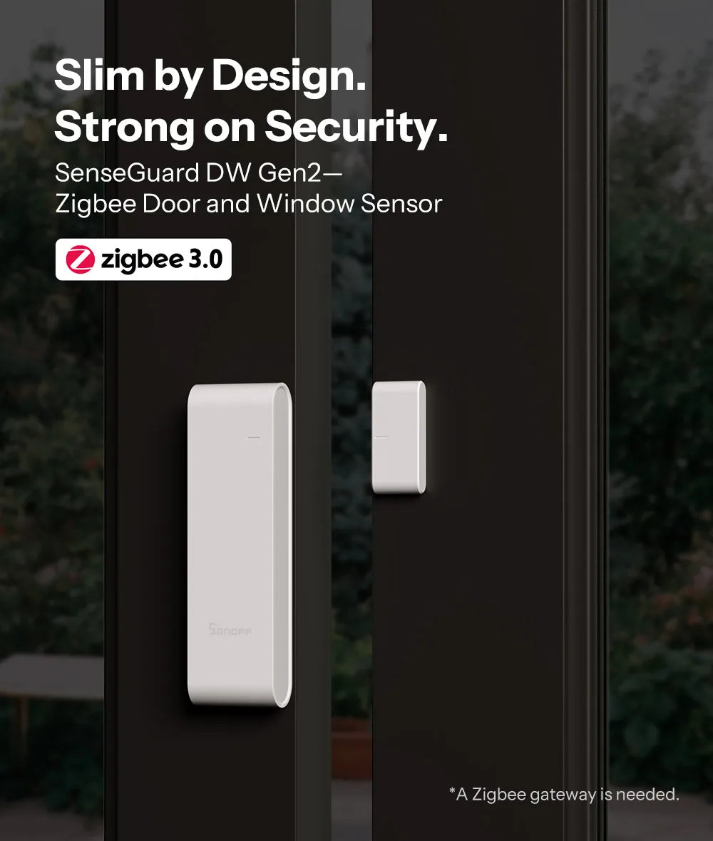 SONOFF SNZB-04PR2 SenseGuard DW Gen2 Zigbee Door/Window Sensor Active Security With Tamper Alerts Matter Bridge Via Apple Home