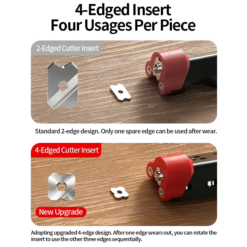 AOCKE Woodworking Edge Trimming Knife Tungsten Steel Blades - Manual Wood Edge Banding Trimmer Tool for Carpenter