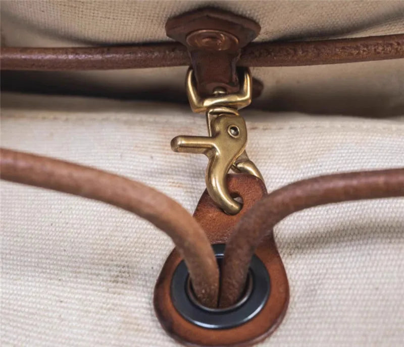 Organizers designers handmade heavy canvas genuine leather men's large-capacity handbags vintage luxury outdoor travel tote bag