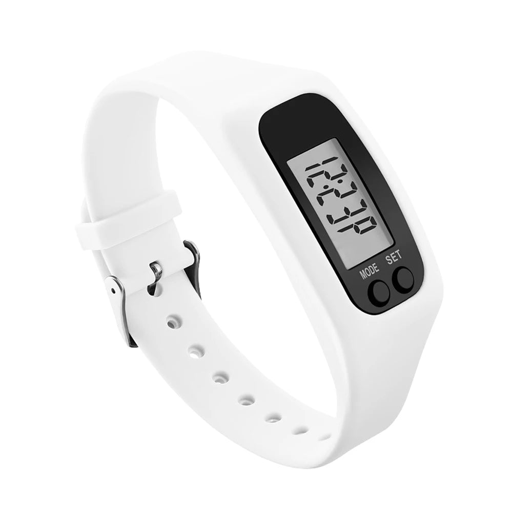 1/2PCS LED Pedometer Bracelet Step Counter Watch with 12/24H Display Silicone Fitness Tracker Multi-Function Activity Band