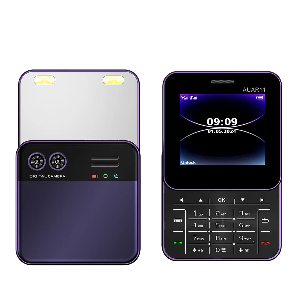 Low Price Sale SERVO AUAR11 2G GSM Rotate Screen Dual SIM Speed Dial Magic Voice Flashlight 2.4" Side Slider Square Cellphones