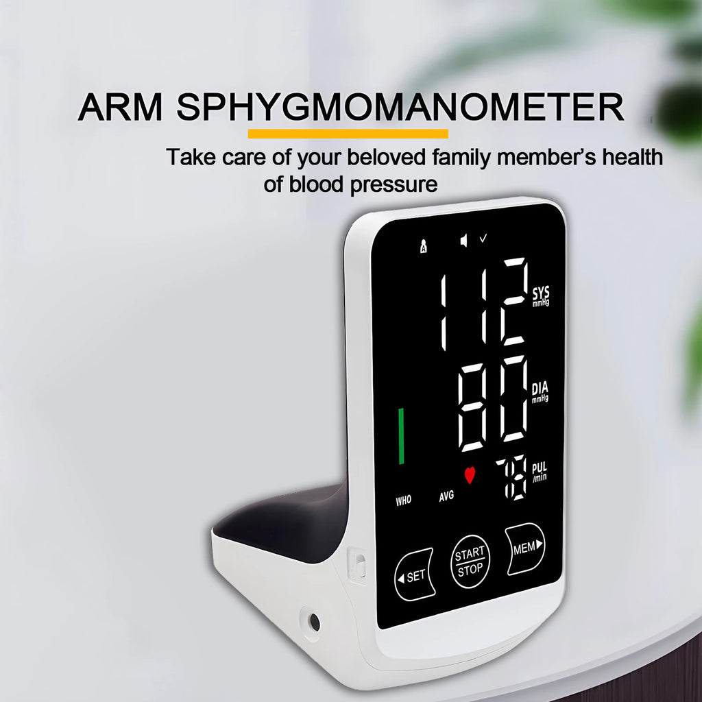 Voice Tonometer Portable LED Upper Arm Bp Machine Home Monitor Blood Pressure Meter Cuff Digital for Home Use Health Care