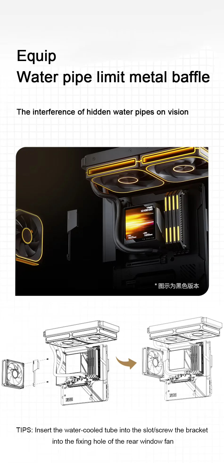 Jonsbo TM-280/TM-360 Integrated Water Cooling Radiator 3.95-inch Screen ARGB Lighting Effect Desktop Computer Case Water Cooling