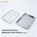 Oven Baking Tray Stainless Steel Baking Pan With A Rack Air Fryer Basket Frying Basket Bakeware Crisper Tray Oven Baking Pan