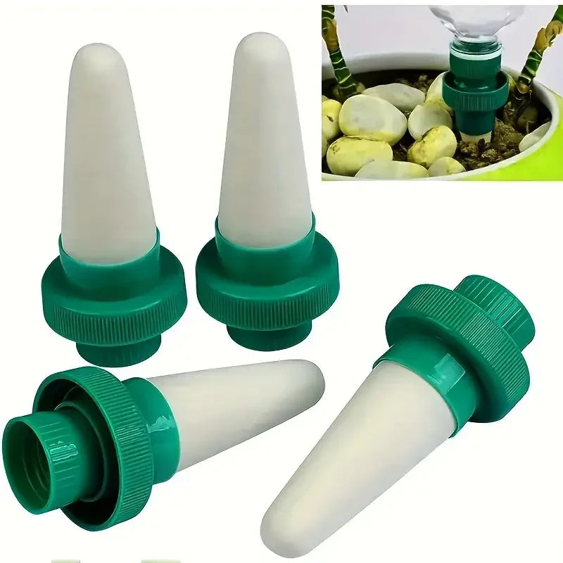 4Pcs Automatic Plant Drip Irrigation Water Stake For Garden Ceramic Self Watering Spikes Vegetable Garden Drip Watering System