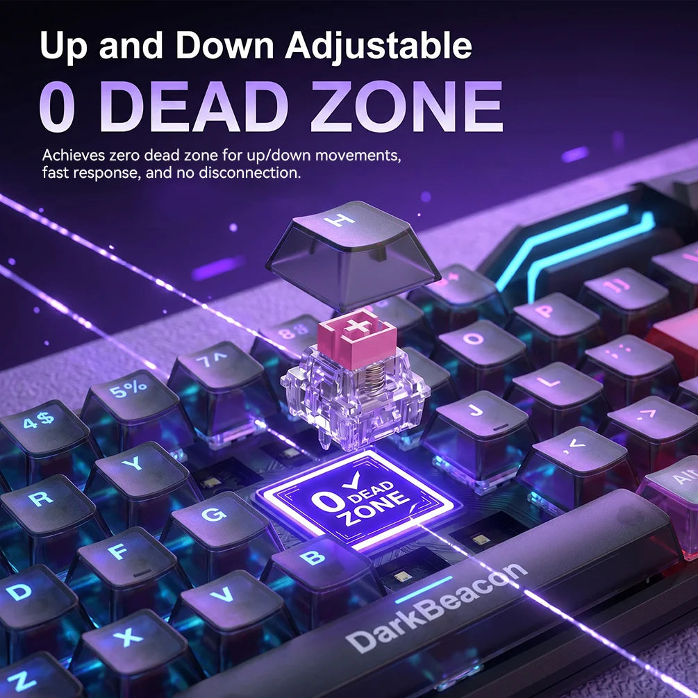 DarkBeacon 65% HE Magnetic Gaming Keyboard Flux 68 Wired RGB Hot Swappable Gasket Mount Structure Keyboards for Laptop PC Gamer