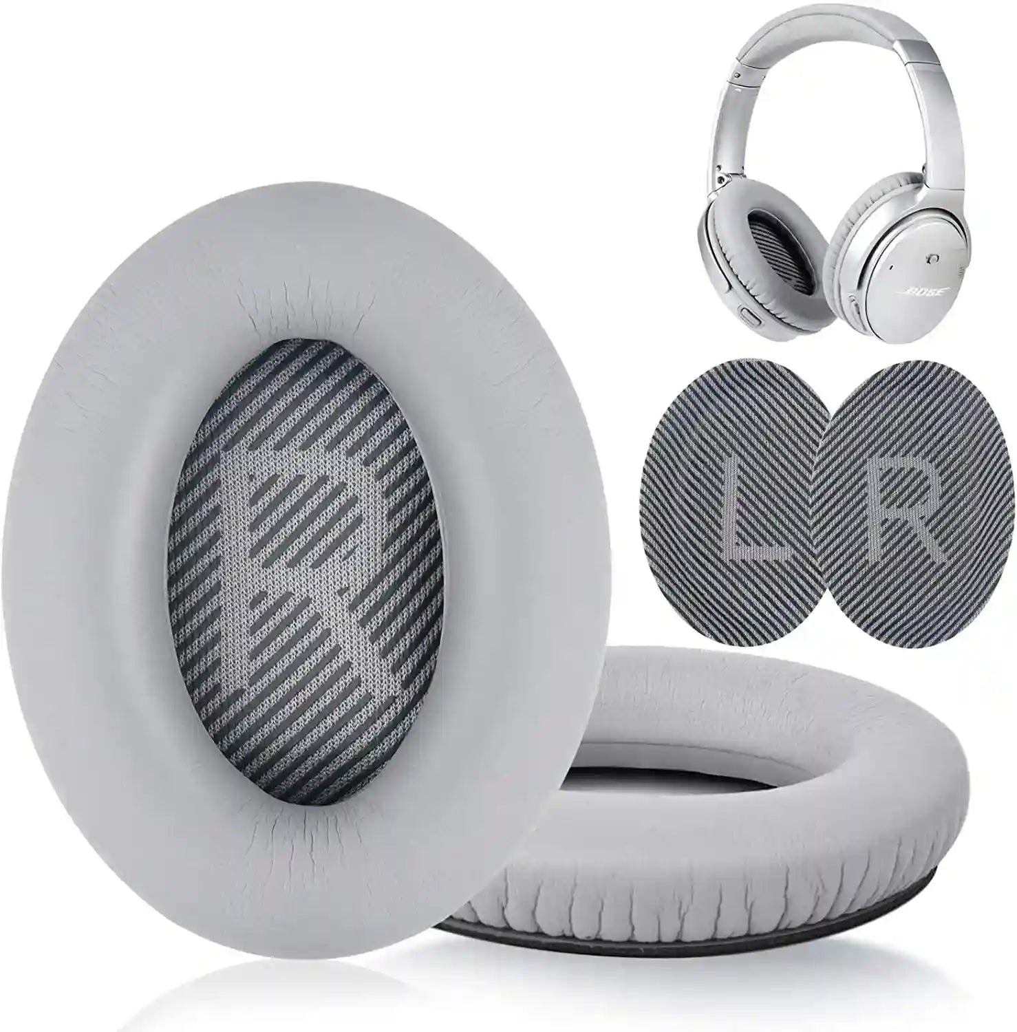 Bose QC35 Replacement Ear Pads - Soft Memory Foam Cushions GRAY Tidesmit