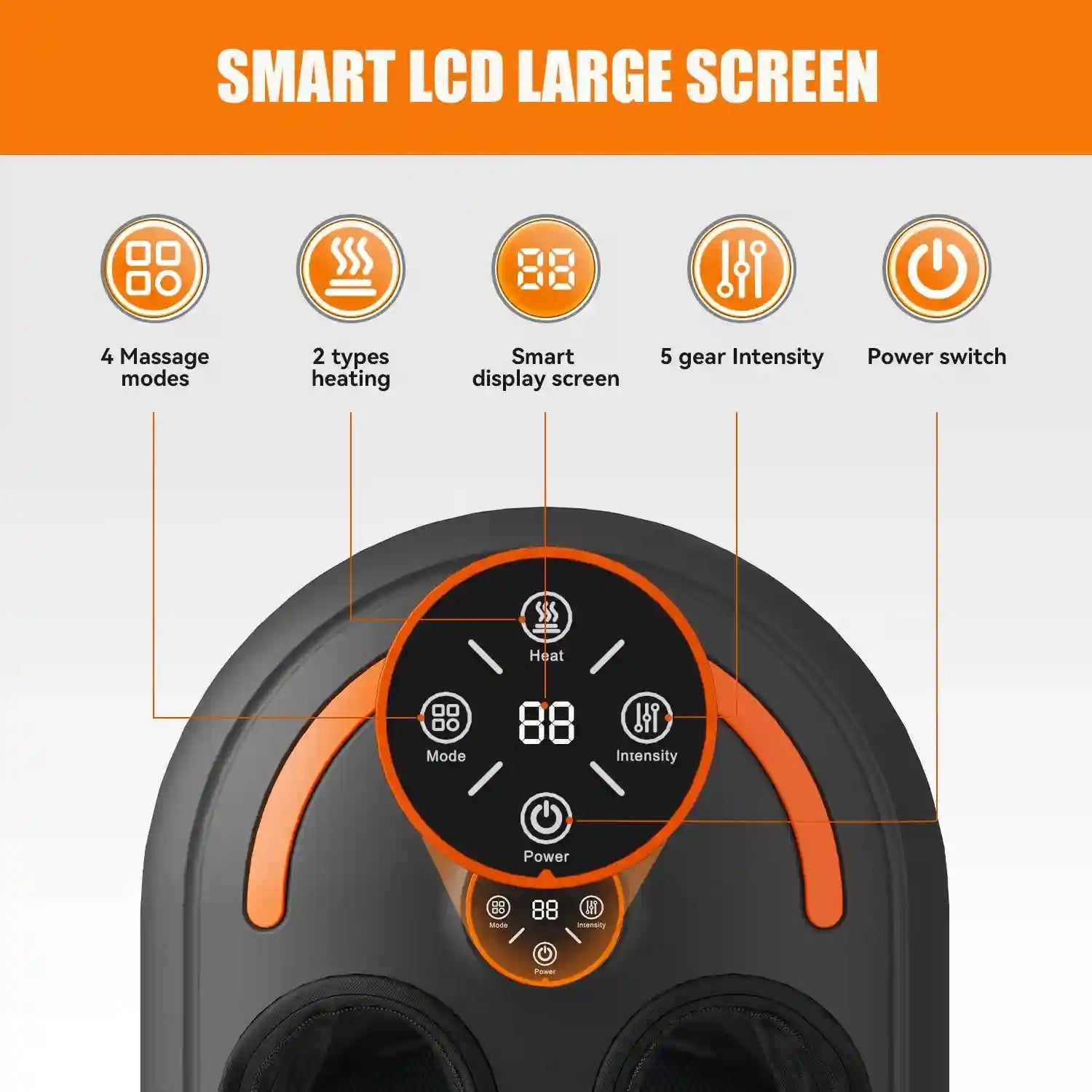 Electric Foot Massager Roller with Airbag Compression and Heat Massage Roller Tidesmit