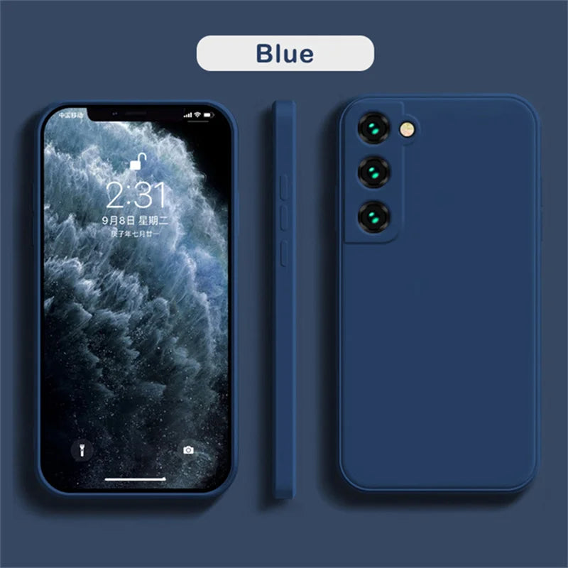 Samsung Galaxy A55 Silicone Case: Slim Shockproof Drop Protection Blue Tidesmit