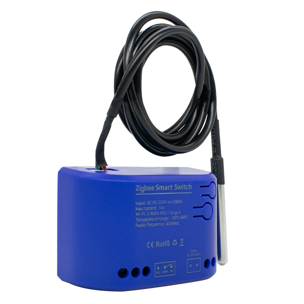 Tuya Zigbee Temperature Sensor WiFi Smart Temperature Switch with 16A 2000W Thermostat Data Monitoring Alexa Compatible