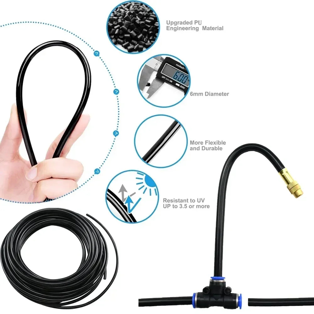 5-20M Universal Automatic Irrigation Sprinkler Kit Garden Balcony Atomization Sprinkler Watering Kits Rotating Copper Nozzle