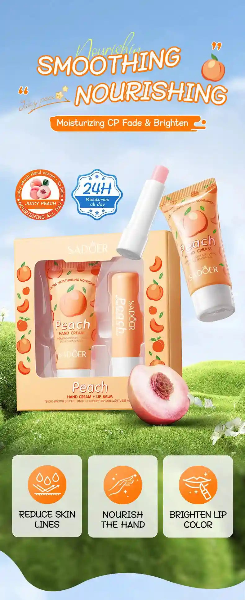 Avocado Nourishing Hand Cream & Lip Balm Set for Dry Skin Repair Lip Care Tidesmit