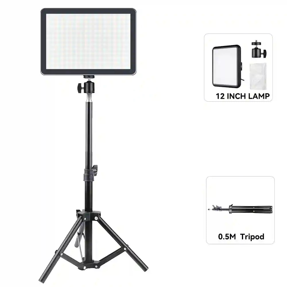 LED Ring Light with Adjustable Tripod Stand for Content Creation 12 inch lamp kit B China Mainland Tidesmit