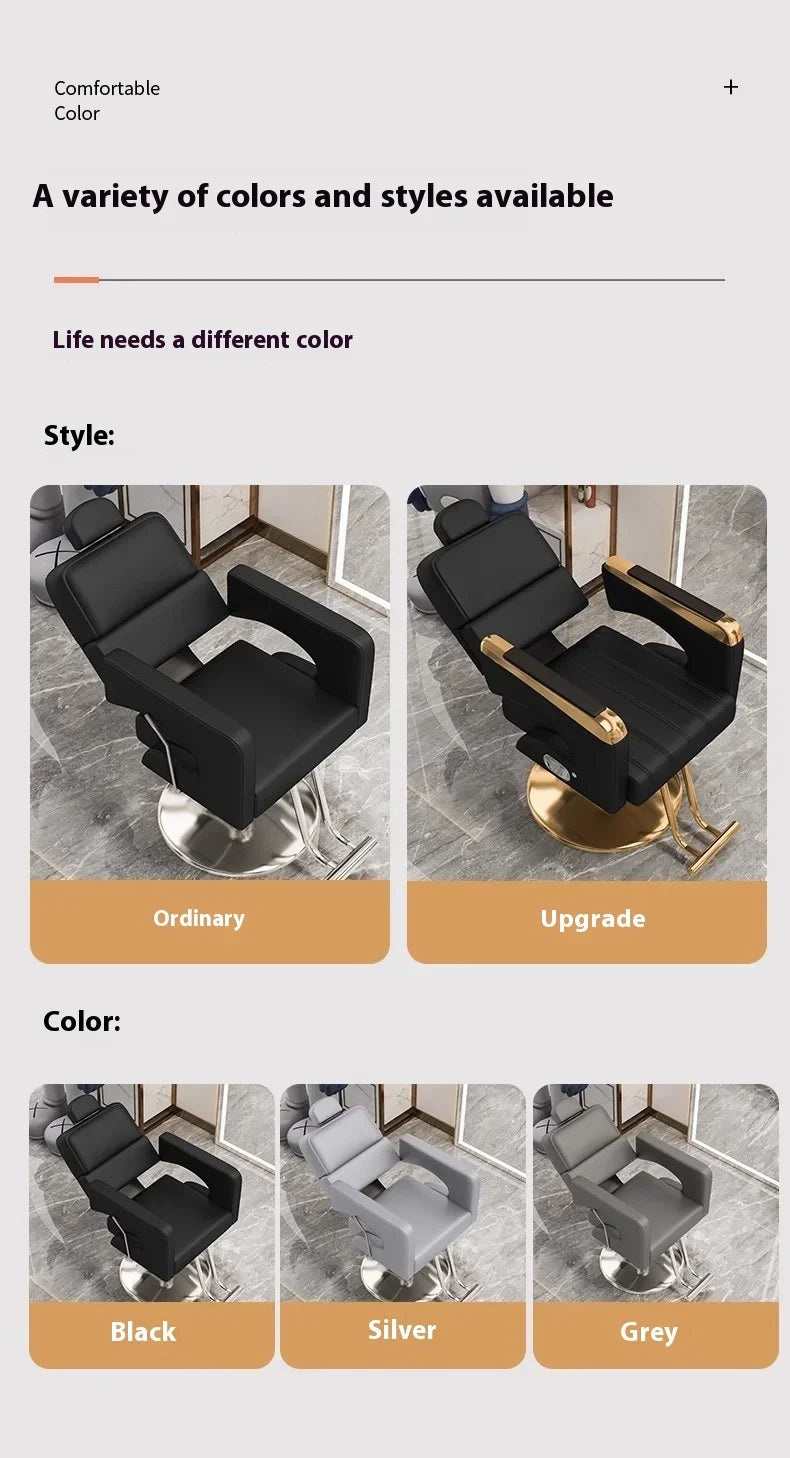 Professional Hydraulic Barber Chair Reclining Salon Seat - Tidesmit Massage Chairs Tidesmit