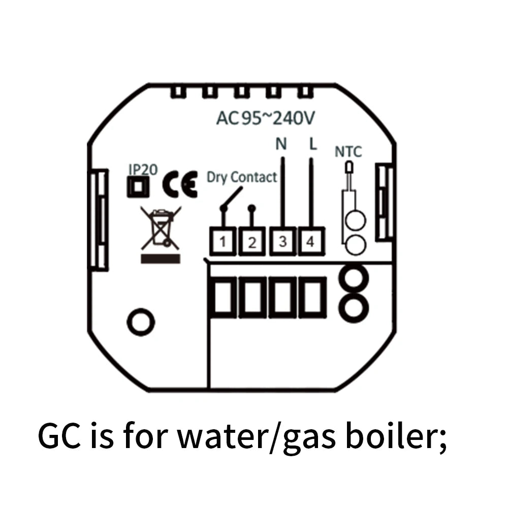 Smart WiFi Thermostat for Floor Heating&Cooling System Compatible with Gas Boiler Heat Pump HVAC Control Controller/Actuator